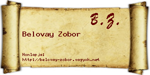 Belovay Zobor névjegykártya